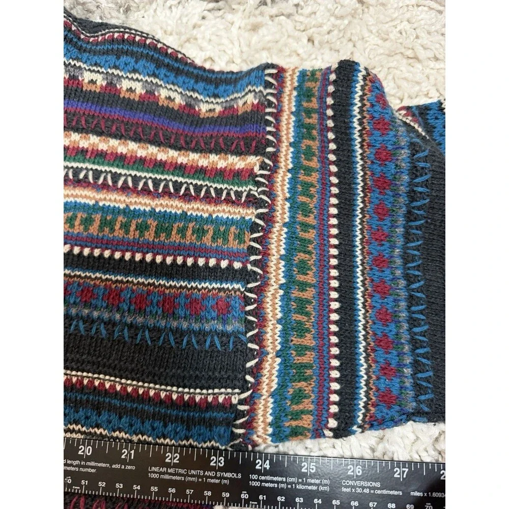 Vintage 90s Florence Tricot 3D Knit Coogi Style Colorful Sweater Pullover XLarge